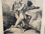 an image of a drawing of a man and a woman on a beach