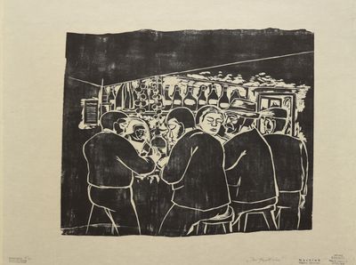une image d'un dessin en noir et blanc d'un groupe de personnes