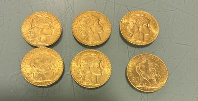 six gold sovereigns from the reign of the british empire
