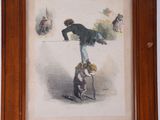 tableau représentant un homme assis sur une chaise avec un chien couché par terre