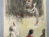 une image représentant le dessin d'une femme tenant un sapin de Noël