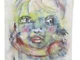 un tableau représentant une petite fille avec un foulard sur la tête