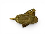 gold plated turtle broochle on a white background