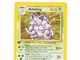 a close up of a pokemon card on a white surface