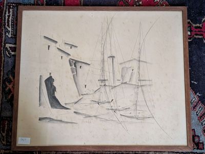 Jan VAKOWSKA (1932-2006) - Crayon et encre sur papier signé …