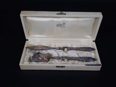 Couverts à Mignardises – Manche Argent Fourré, Doré, 4 Pièces, Début 1900, France
