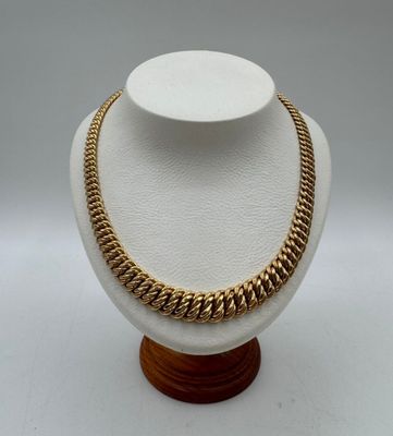 Collier maille gourmette en or 18 carats 750 mil. - Photo 1