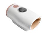 a close up of a white and pink device on a white background