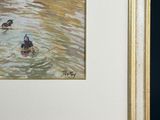 a picture of a painting of ducks in the water