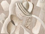 un tableau représentant un chapeau, une cuillère et d'autres objets posés sur une table
