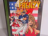 an old video game called football frenzy is on display on a table