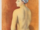 an image of a painting of a woman with a towel on her head