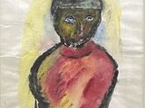une image représentant un tableau d'une personne portant une chemise rouge