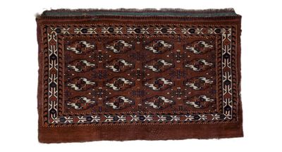 a brown rug with a design on it