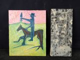 tableau représentant un homme à cheval, à côté d'un tableau représentant un homme sur un cheval