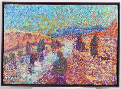 a picture of a painting on the wall of a room