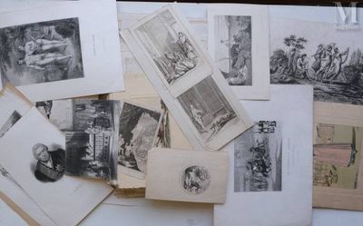 a lot of old pictures on the table together
