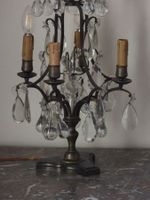 PAIRE DE GIRANDOLES à quatre bras de lumière en bronze et pe… (photo 3)