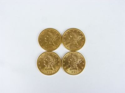 4 pièces de 10 dollars or Liberty, 1894, 1898, 1900 et 1091 - Photo 1