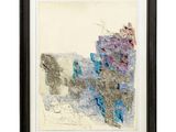 an abstract drawing of a boat in a body of water