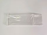a clear plastic bag on a white surface