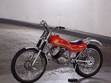 a motorcycle that is parked in a parking garage