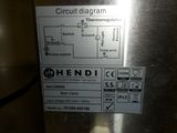 a picture of a stainless steel refrigerator with a circuit diagram on it
