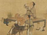 an image of a painting of a group of people sitting around a table