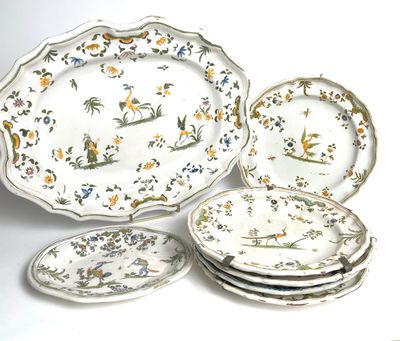 a group of plates that have different designs on them