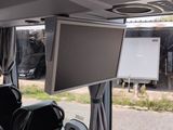 a view of the back of a bus from the inside