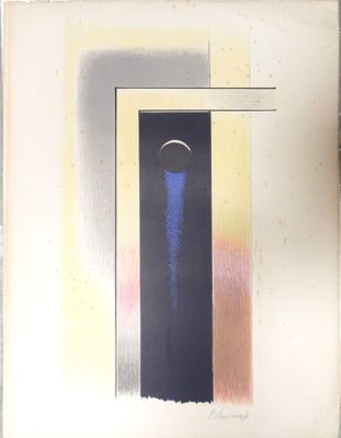 a picture of a painting on a wall with a clock on it