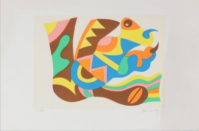 Mariano HERNANDEZ (1926-2015) Hommage à Miro Lithographie en…