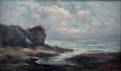 Paul WOLF (XXe) "Marine" Huile sur isorel
