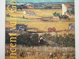 an image of a book with a painting of a farm scene