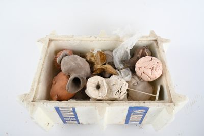 a box with a bunch of different items in it