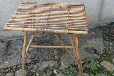 Louis SOGNOT, dans le goût de. Table basse en rotin à platea…