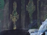 a painting of a man sitting on a chair in a dark room