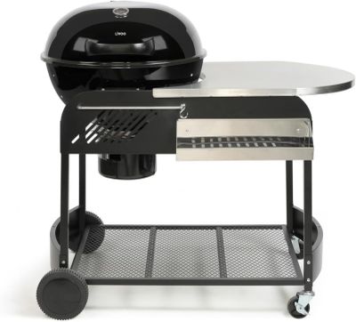 une image représentant un barbecue noir surmonté d'une grille