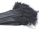 a black umbrella with a black handle on a white background