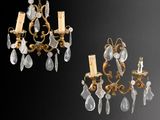 pair of 19th century french crystal and giled bronze wall sconces