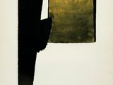 une image représentant une peinture noire et jaune sur fond blanc