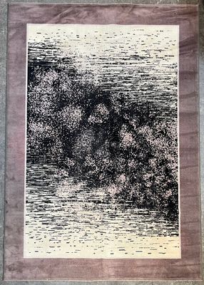 an image of a picture of a black and white painting on a wall