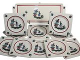 un ensemble d'assiettes et de plateaux décorés d'oiseaux