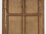 an old wooden window frame with four panes of glass in it