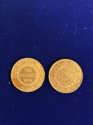 deux pièces d'or, dont l'une est un souverain et l'autre un souverain