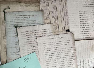 MARINE. Ensemble de 7 manuscrits de 1786, d'une même main, s…