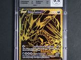 a close up of a card in a plastic case on a table
