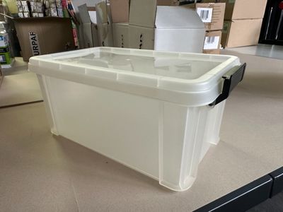 a large white box sitting on a counter in a store