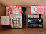a box with a lot of beauty products inside of it