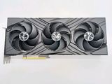 a close up of a video card with two fans on top of it